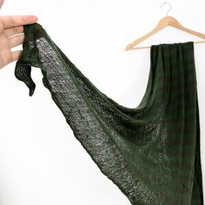 *FratelliTalli Green Striped Open Weave Light Weight Scarf